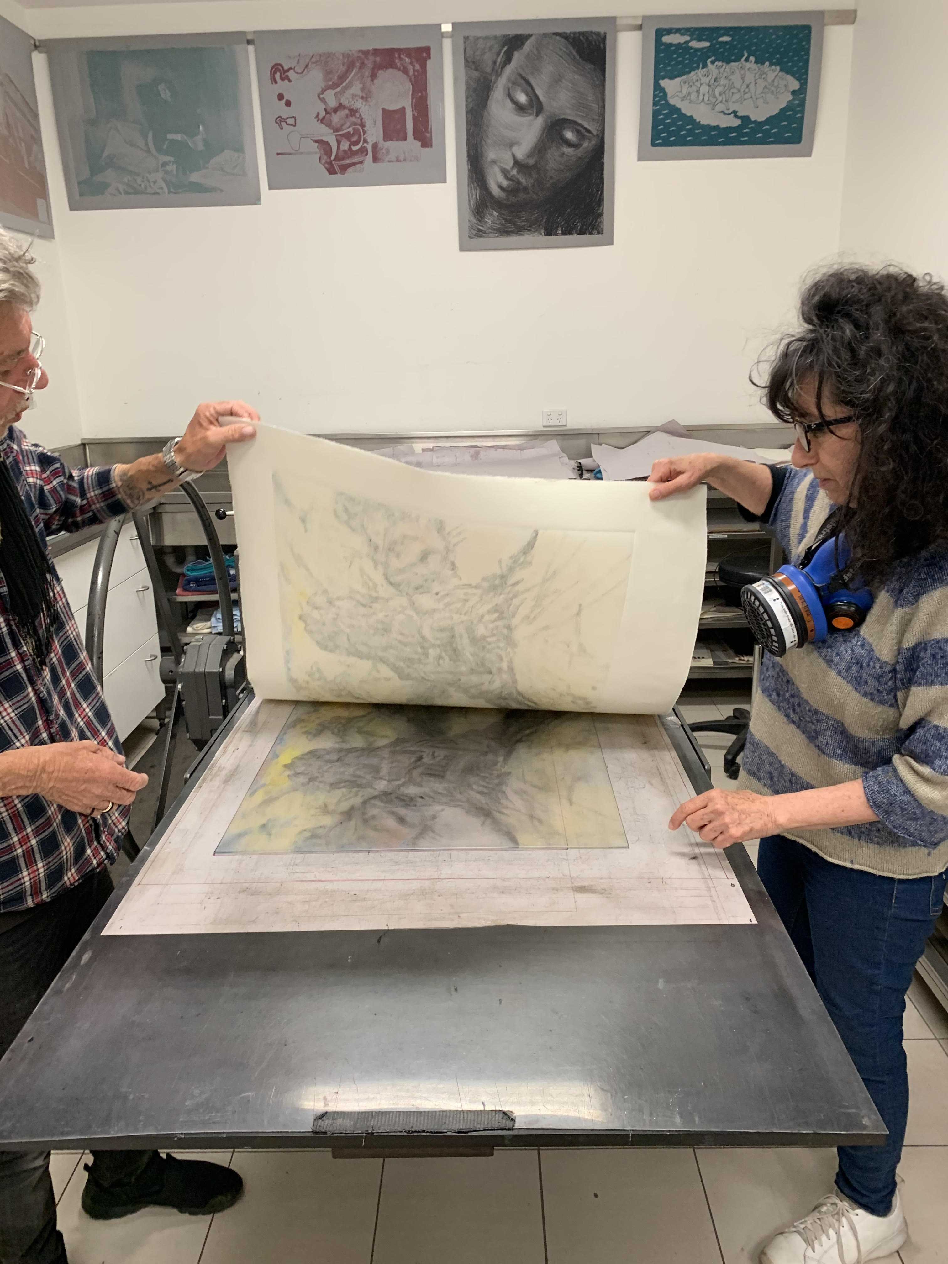 Susan Wald — making monotypes